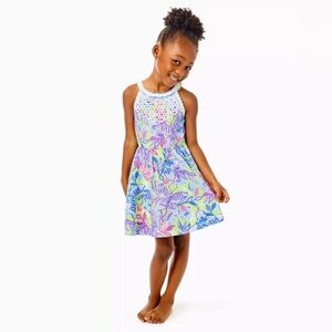 Lilly‎ Pulitzer kids little Linley dew drop stay fly floral multicolor dress